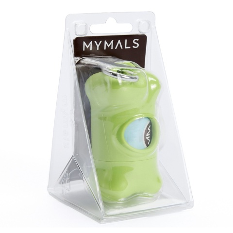 Dozownik na woreczki na odchody, MYMALS Dyspenser Kostka zielona +15 worków