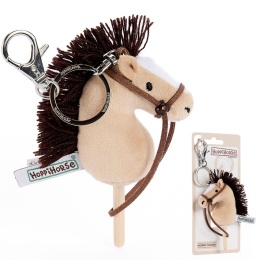 Hobby Horse Breloczek, Maskotka Koń na kiju beżowy 11 cm, Prezent Mikołajki