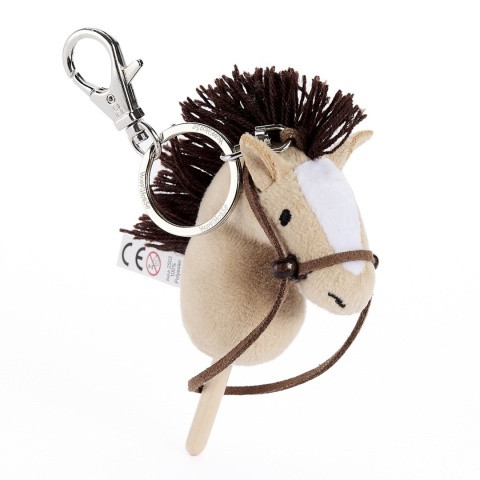 Hobby Horse Breloczek, Maskotka Koń na kiju beżowy 11 cm, Prezent Mikołajki