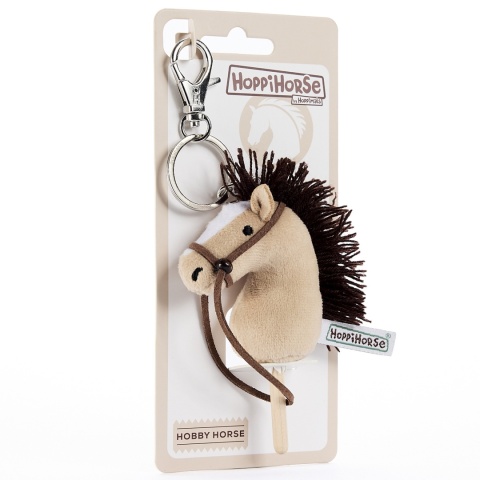 Hobby Horse Breloczek, Maskotka Koń na kiju beżowy 11 cm, Prezent Mikołajki