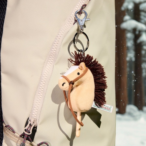 Hobby Horse Breloczek, Maskotka Koń na kiju beżowy 11 cm, Prezent Mikołajki