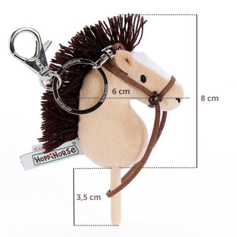 Hobby Horse Breloczek, Maskotka Koń na kiju beżowy 11 cm, Prezent Mikołajki