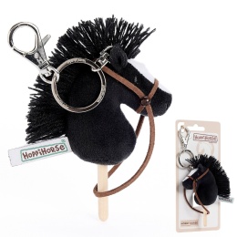 Hobby Horse Breloczek, Maskotka Koń na kiju czarny 11 cm, Prezent Mikołajki