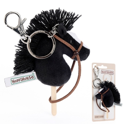 Hobby Horse Breloczek, Maskotka Koń na kiju czarny 11 cm, Prezent Mikołajki
