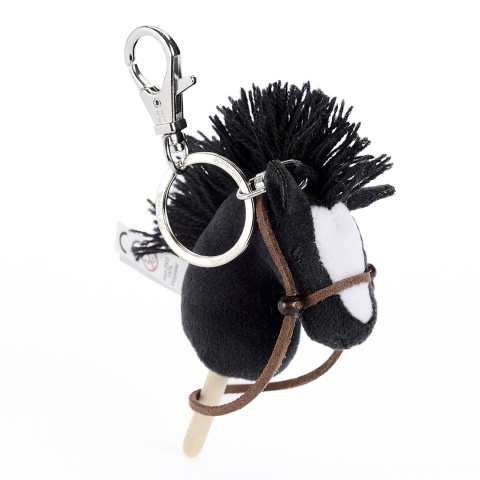 Hobby Horse Breloczek, Maskotka Koń na kiju czarny 11 cm, Prezent Mikołajki