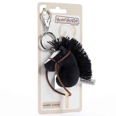 Hobby Horse Breloczek, Maskotka Koń na kiju czarny 11 cm, Prezent Mikołajki