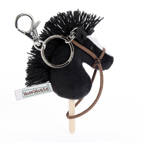 Hobby Horse Breloczek, Maskotka Koń na kiju czarny 11 cm, Prezent Mikołajki