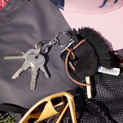 Hobby Horse Breloczek, Maskotka Koń na kiju czarny 11 cm, Prezent Mikołajki