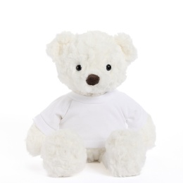 Miś pluszowy z koszulką, Tullimals Maskotka Milo, biały 25 cm