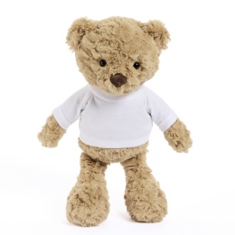 Miś pluszowy z koszulką, Tullimals Maskotka Milo, jasny brąz 30 cm