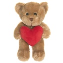 Pluszak Miś Theo z serduszkiem - maskotka, prezent dla dzieci, brąz 19 cm