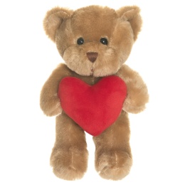 Pluszak Miś Theo z serduszkiem - maskotka, prezent dla dzieci, brąz 19 cm