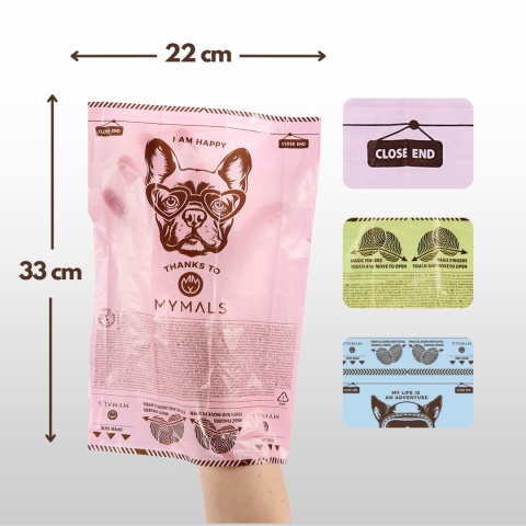 Woreczki na psie odchody, 100% Z RECYCLINGU, Worki dla psów MYMALS 120 szt